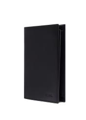 Black men's leather wallet PORMS-0713-99(Z26), diagonal product view on white background.