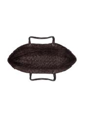Dark brown woven women's handbag TORES-1301-1I(W26), product view inside on white background.