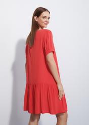 Red dress with frill SUKDT-0165-42(W23)-03