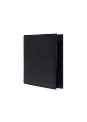 Black men's leather wallet PORMS-0714-99(Z26), diagonal product view on white background.