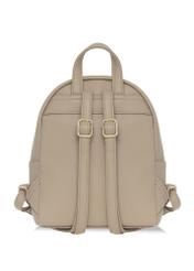 Beige women's imitation leather backpack TOREC-1014-1B(W26) - product view from the back, on a white background.