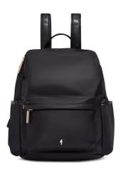 Black women's backpack with pockets TOREN-0350-99(Z26) - front product view, on a white background.