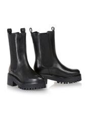 Women's black leather boots BUTYD-1006-99(Z23)-02