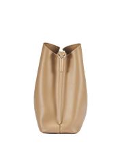 Beige women's shopper bag TOREC-0862B-81(Z25), side view of the product on a white background.