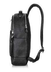 Black leather men's backpack PLCMS-0018-99(W24)-02