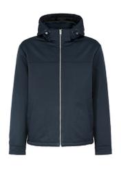 Navy blue men's jacket with hood KURMT-0386-69(Z25) - front product view on white background.