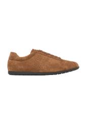 Cognac suede women's sneakers BUTYD-1293-1F(Z26) - front product view, on a white background.