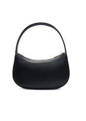 Black small leather women's handbag TORES-1263-99(W26), product view from the back€ on a white background.