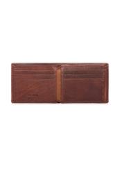 Men's leather wallet in cognac color PORMS-0693-1H(W26), product view inside on white background.