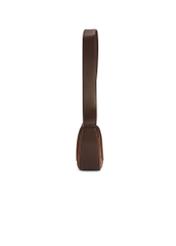 Brown suede semi-circular women's handbag TORES-1178-89(Z25) - side view of the product on a white background.