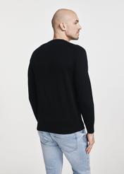 Black woolen men's sweater SWEMT-0165-99(W25)-05