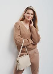 Beige leather women's handbag TORES-1057-80(Z24)-07