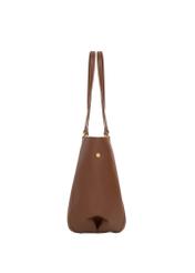 Light brown women's shopper bag TOREC-1296-3D(Z26), product view from the side on a white background.
