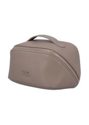 Women's cosmetic bag in cool beige color TOREC-1310-1K(Z26), diagonal view of the product on a white background.