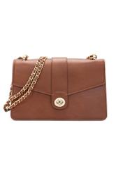 Brown women's messenger bag TOREC-1137-1F(W26), front product view on white background.