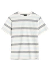 Men's cotton striped t-shirt TSHMT-0143-00(W26), front product view on white background.