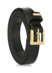 Thin black smooth leather women's belt PASDS-0302-99(W24)-02