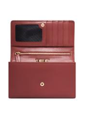 Red large leather women's wallet PORES-1024-3D(Z26), product view inside on white background.