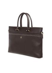 Brown women's briefcase TOREC-1372-1H(Z26) - diagonal view of the product, on a white background.
