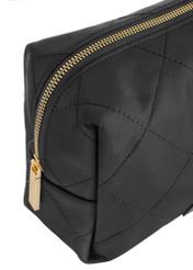 Black women's cosmetic bag TOREN-0267A-99(Z25) - close-up of detail on white background.
