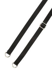 Black medium women's backpack with a waist bag TOREN-0327-99(Z25), view of the detachable strap of the product on a white background.