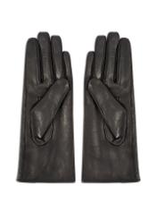 Women's leather gloves with ties REKDS-0021A-99(Z25), product view from the back on a white background.