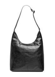 Black large leather women's handbag TORES-1225-99(W26) - product view from the back, on a white background.