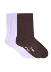 Set of women's long ribbed socks ZESDT-0051-00(Z26), front view of the set on a white background.