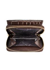 Brown women's croco wallet PORES-0953-89(W25) - top view of the open product on a white background.