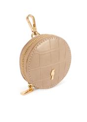 Small beige women's croco handbag TOREC-1171-1B(W26) - diagonal product view, on a white background.