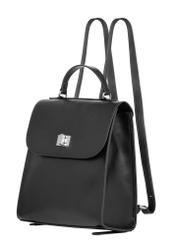 Black elegant women's backpack TOREC-1281-99(Z26) - diagonal product view, on a white background.