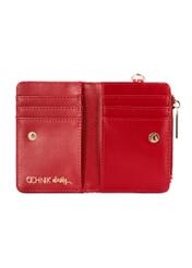 Red women's floral wallet POREC-0402-42(W25), product view inside on white background.