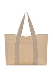 Large imitation straw shopper bag TOREC-0929-81(W24)-04
