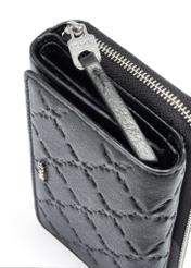 Black leather women's wallet with monogram PORES-0882A-99(W25)