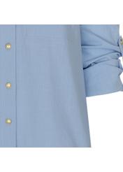 Blue cotton shirt for women KOSDT-0092-62(W22)-06