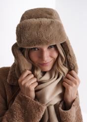 Women's beige earflap CZADF-0042-24(Z24)-01