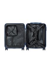 Small suitcase on wheels WALPC-0015-7D-19(W26), product view inside on white background.