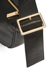 Black leather shoulder bag TORES-1127E-99(Z25), close-up of product detail, view on white background.