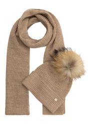Beige hat and scarf set ZESTD-0001A-81(Z25)