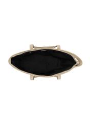 Women's shopper bag in cool beige color TORES-1407-1K(Z26) - product view from above, on a white background.