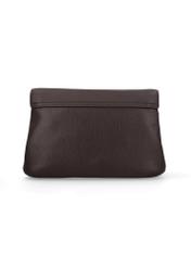 Dark brown leather women's shoulder bag TORES-1347-1I(Z26), product view from the back on a white background.