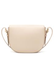 Beige leather women's messenger bag TORES-1122E-1B(W26), product view from the back on a white background.