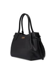 Women's leather handbag in black color TORES-1361-9I(Z26), diagonal product view on a white background.