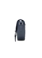 Navy blue croco leather handbag TORES-0707F-7D(W26), side product view on white background.