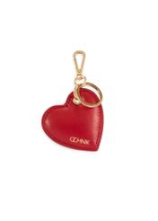 Heart-shaped leather keychain BRELOK-0218-42(Z25), front view of the product on a white background.