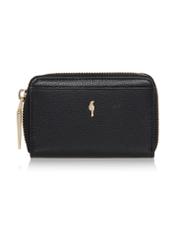 Women's black leather wallet PORES-0832-99(W23)-01
