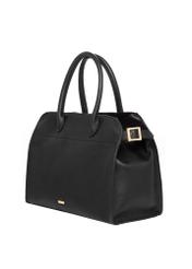 Leather black handbag TORES-1191-9I(Z26), diagonal product view on white background.