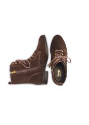 Women's brown suede ankle boots BUTYD-1008-1I(Z26), top view of the product on a white background.