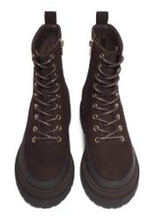 Women's leather ankle boots BUTYD-1342-1I(Z26), front product view on white background.