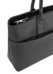 Women's black leather shopper bag TORES-0989-99(W24)-06